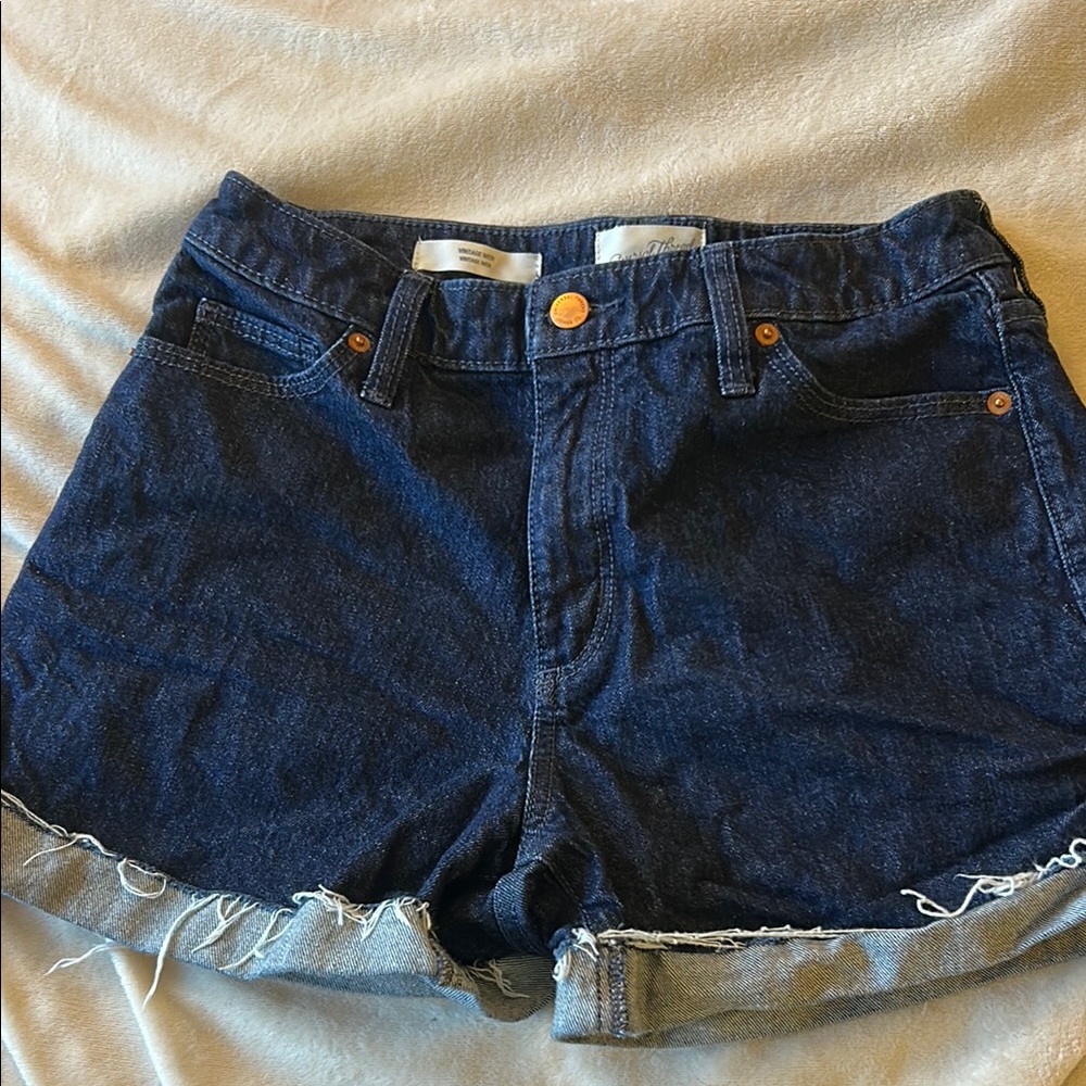 Universal Thread Blue Jean Shorts High-Waisted Cuffed